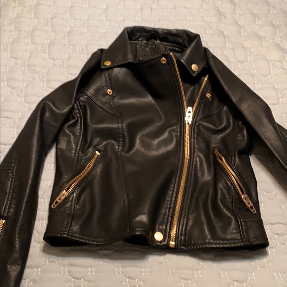 Faux leather bomber